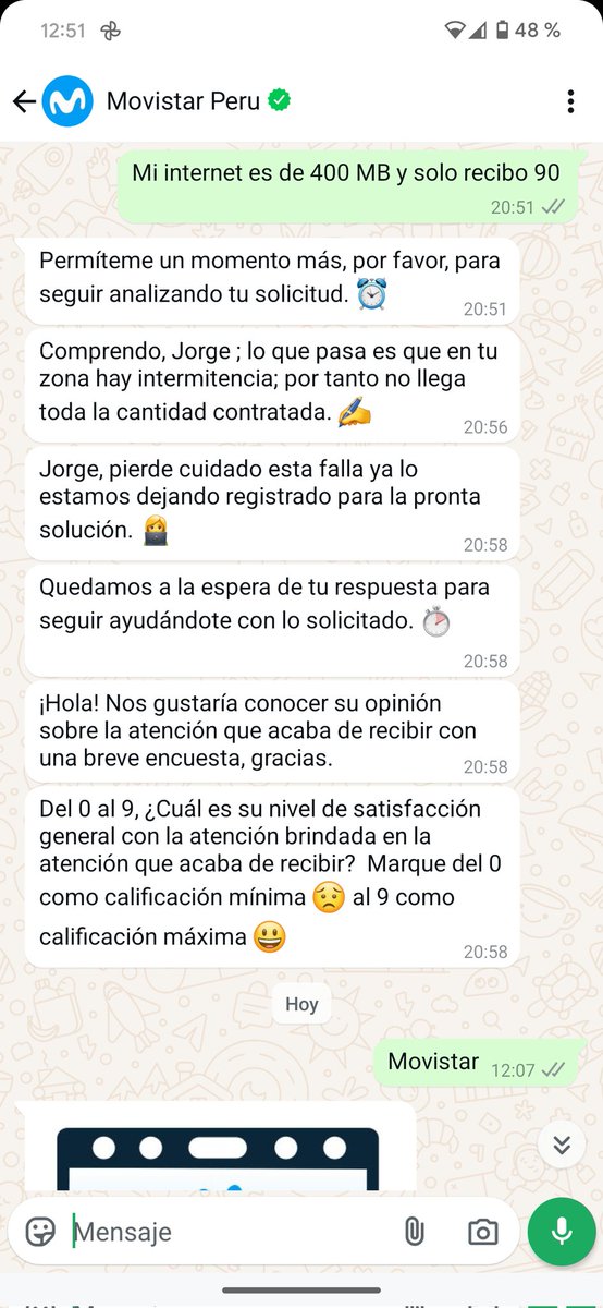 AlexandroNieto1's tweet photo. @MovistarPeru sus ejecutivos siguen algún protocolo para responder dudas?, solo saben responder y terminar el chat sin esperar la respuesta del cliente, pésima atención y empatía https://t.co/6rAaQTwo5Q