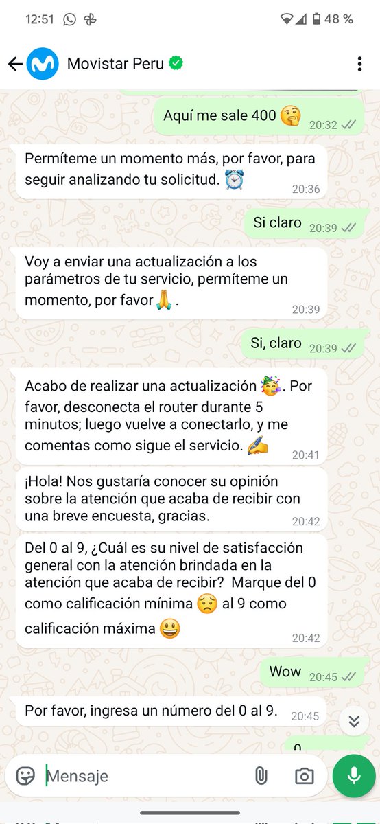 AlexandroNieto1's tweet photo. @MovistarPeru sus ejecutivos siguen algún protocolo para responder dudas?, solo saben responder y terminar el chat sin esperar la respuesta del cliente, pésima atención y empatía https://t.co/6rAaQTwo5Q