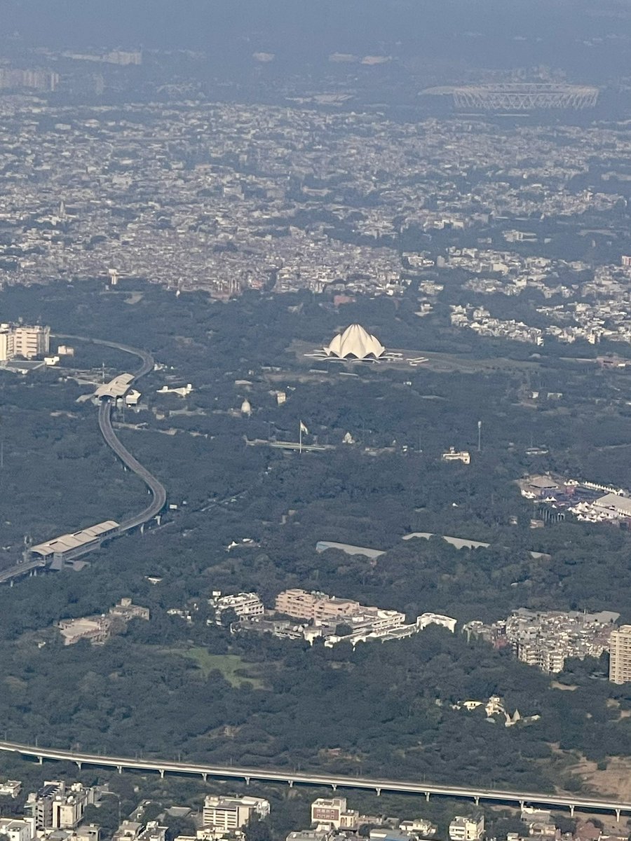 Fairly Clear Sky In DEL - Lotus Temple visible at approach : Seat 5F | Thanks for smooth landing <a href="/airindia/">Air India</a> 

<a href="/Seat10A/">The Window Seat</a>