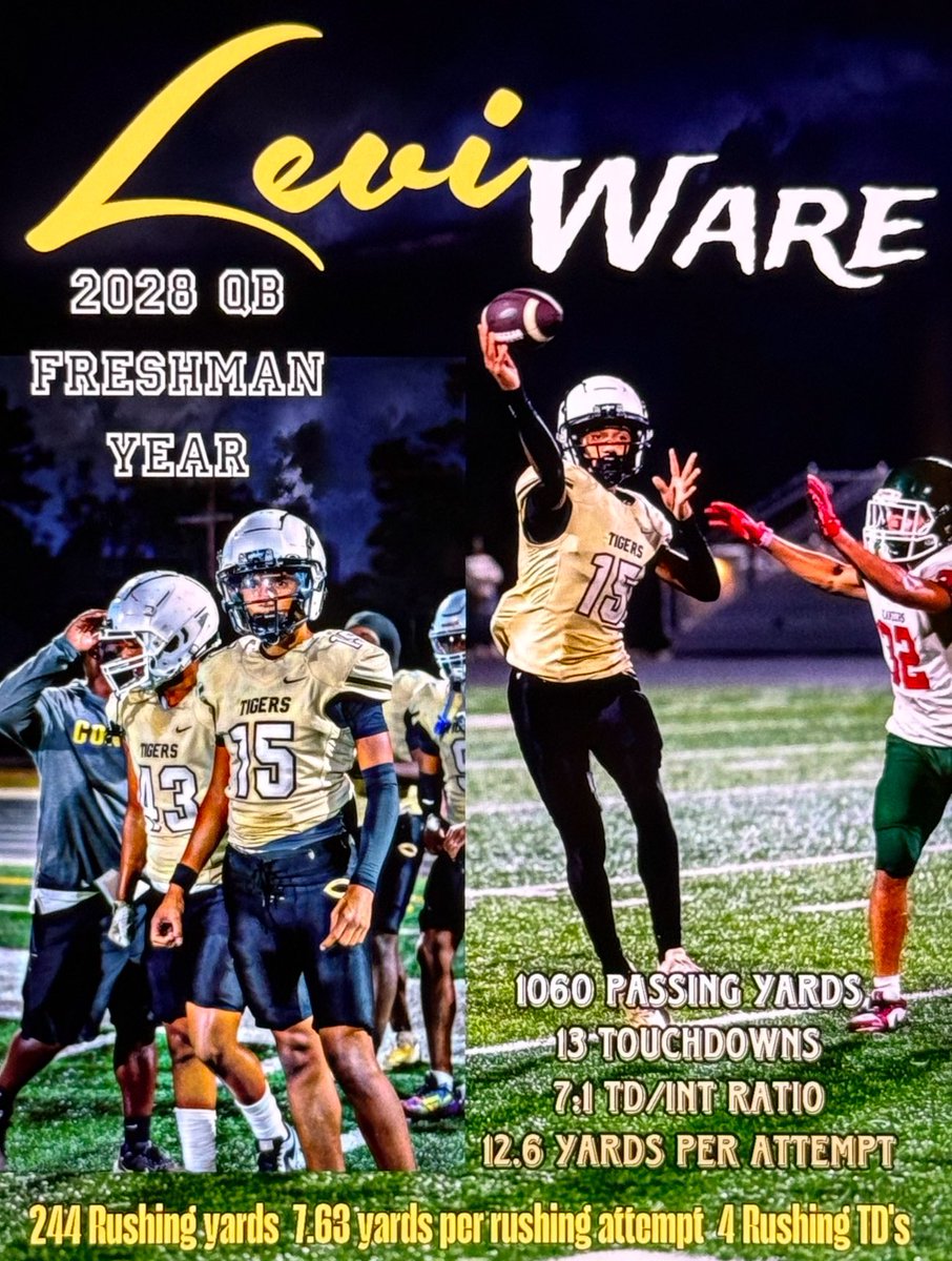 Levi Ware 2028 DB| ATH| QB tweet media