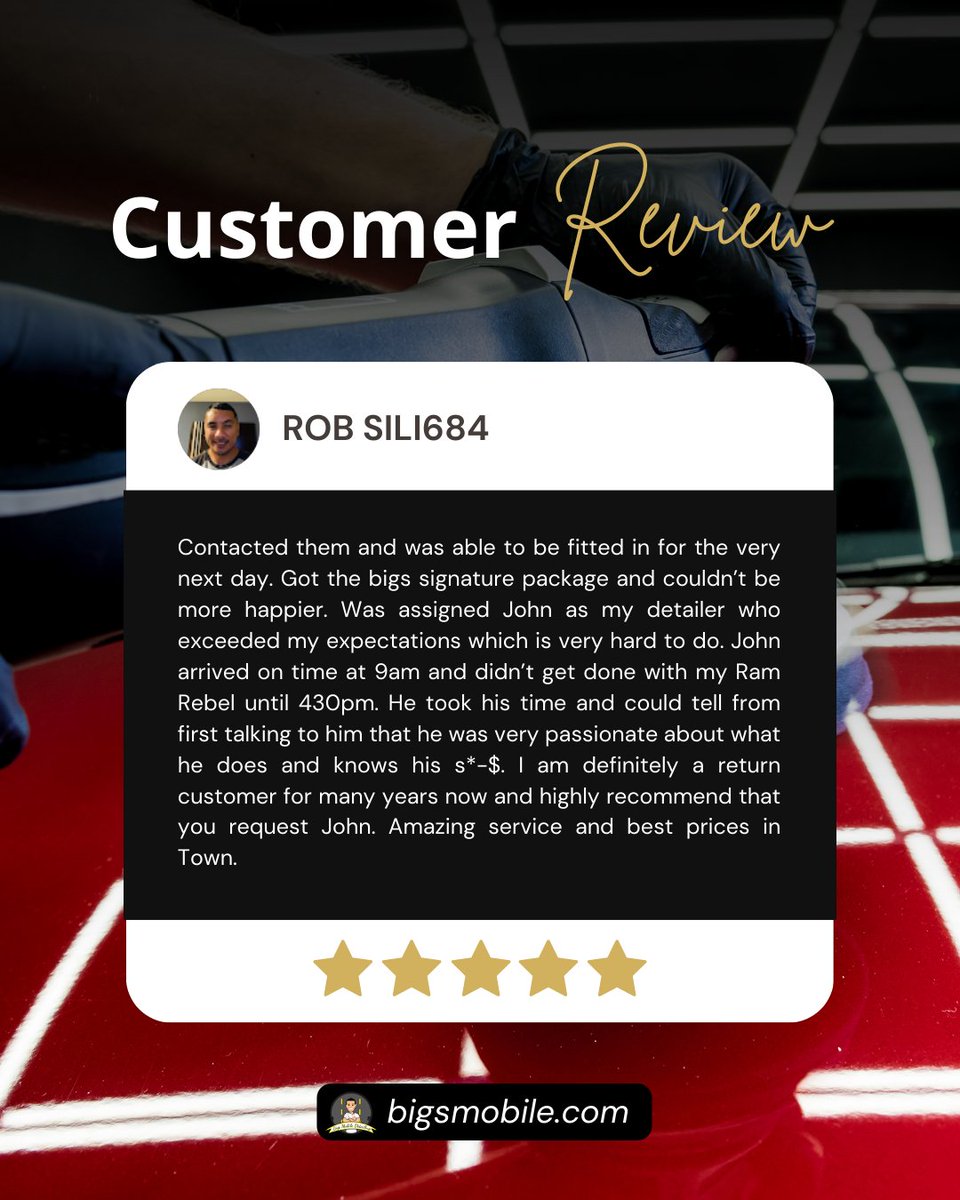 bigsmobile's tweet image. Your support means the world to us, and we can’t wait to see you again!

#CarDetailing #CustomerSatisfaction #DetailingServices #HappyCustomers #AffordableDetailing #SeattleAutoDetailing #SeattleFamilyBusiness #SeattleSmallBusiness #SeattleLife #SeattleDads