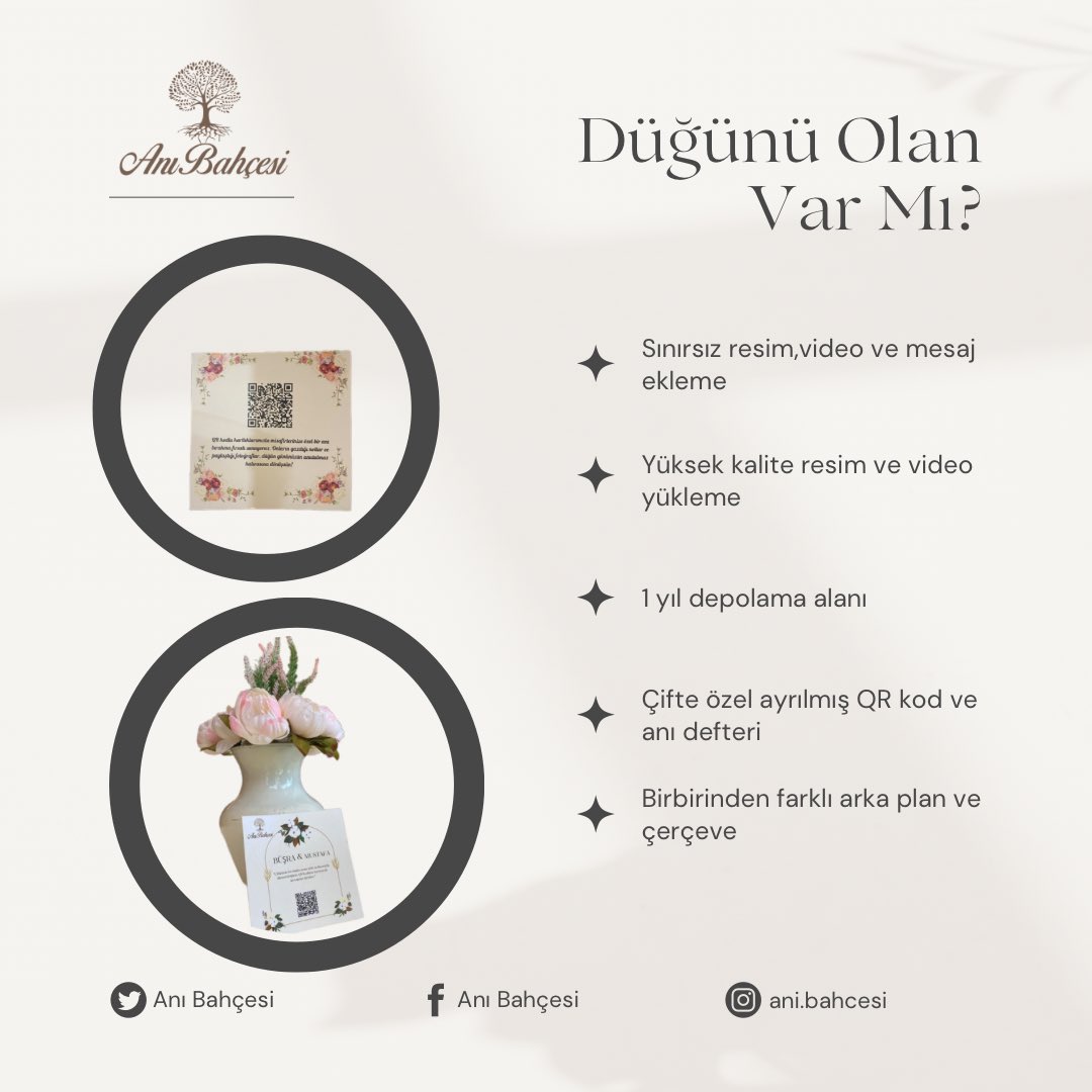 AniBahcesi's tweet photo. Zamanın Durduğu Anlar:
"Zaman geçse de, anılar hep taze kalır. 📸✨ 'Anı Bahçesi'yle her anı, her anı ölümsüzleştiriyor. QR kodlu kartlıklarımızla misafirlerinizden unutulmaz notlar ve fotoğraflar toplayın. 💌" https://t.co/a9pDyiu6dU