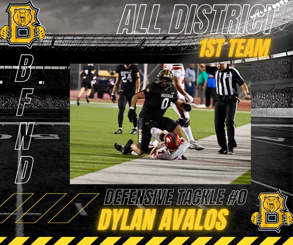 Brennan Football (@bfndfball) on Twitter photo CONGRATS <a href="/DylanAvalos19/">Dylan Avalos</a>
UNANIMOUS 1ST TEAM ALL DISTRICT DEFENSIVE TACKLE
#BFND #STUDACES #AllDistrict
<a href="/NISD_Athletics/">NISD_Athletics</a>
<a href="/BasoreCoach/">CoachBaz</a> <a href="/JeffHoweth7/">Jeff Howeth</a> <a href="/CoachRitcheyFB/">Jordan Ritchey</a> CONGRATS <a href="/DylanAvalos19/">Dylan Avalos</a>
UNANIMOUS 1ST TEAM ALL DISTRICT DEFENSIVE TACKLE
#BFND #STUDACES #AllDistrict
<a href="/NISD_Athletics/">NISD_Athletics</a>
<a href="/BasoreCoach/">CoachBaz</a> <a href="/JeffHoweth7/">Jeff Howeth</a> <a href="/CoachRitcheyFB/">Jordan Ritchey</a>