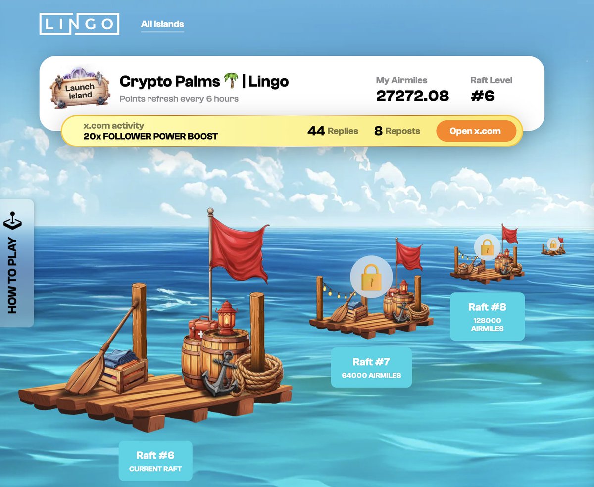 Trader_Palms's tweet photo. Chasing Raft Level #7! 🚤 

I need 64,000 airmiles to get there, but with only 4 days left, clock's ticking as I'm not even halfway. 😅

Let’s make it happen together! What’s your raft goal?

#Dreamscometrue $LINGO https://t.co/PQ0o82EwjD