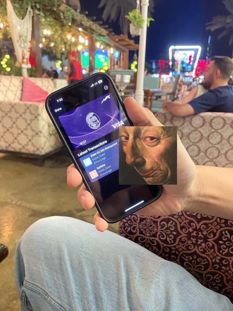 ChargeFunCLO's tweet photo. Topped off the @chargefun Pepeturian Card with some $Popcat and started celebrating our first Memecoin Debit Card purchase straight from the https://t.co/PXTywkda3M app in Dubai. LFG ⚡️ ⚡️ ⚡️ https://t.co/UCNLm1dkJ9
