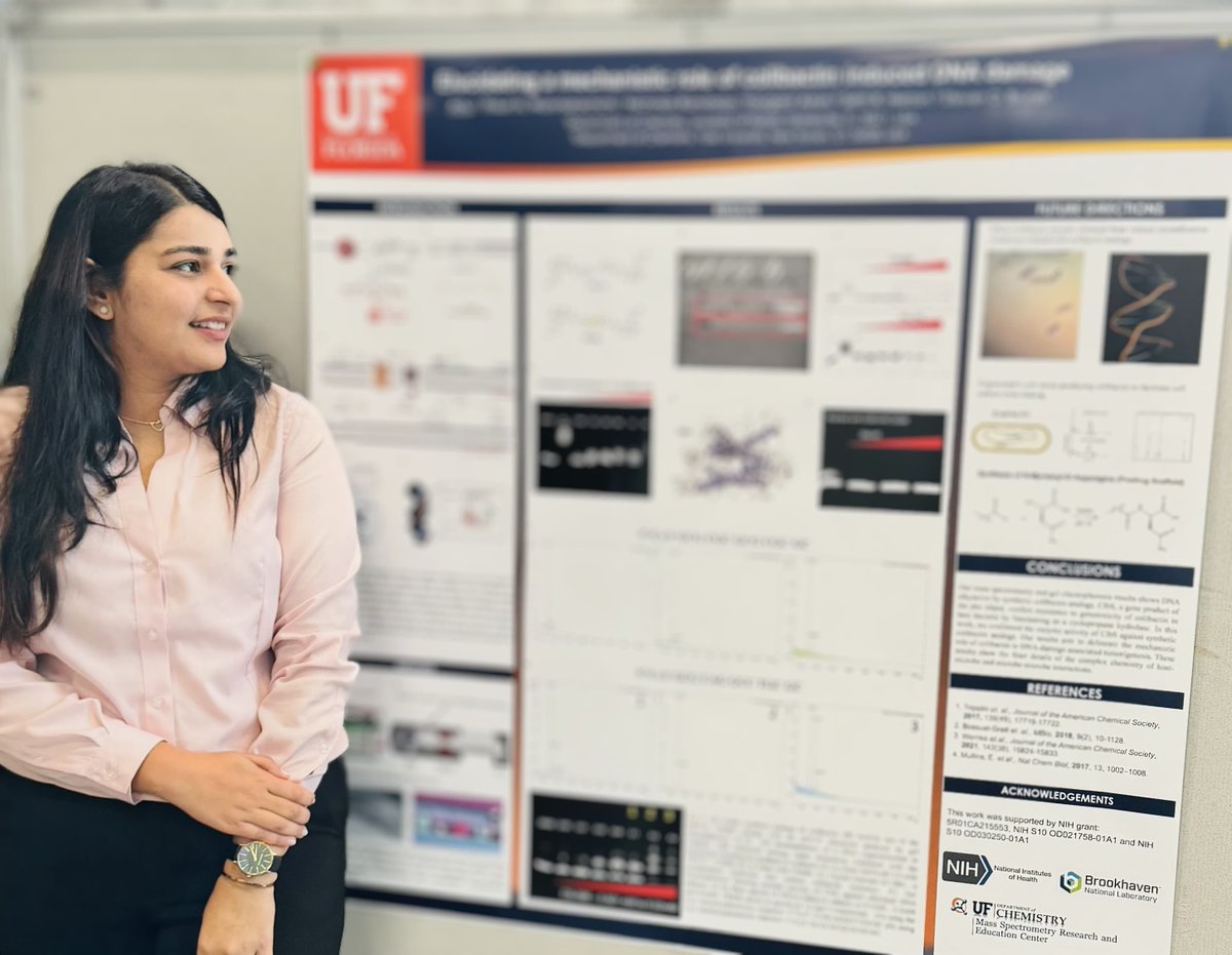 BrunerLab's tweet image. Congratulations to Anu, Javi, and Peter for presenting posters at the 2024 CBI Symposium last month! If you&apos;re wondering why Peter isn&apos;t pictured, it&apos;s because he&apos;s the man behind the camera! Thanks Peter! #research #science #biochemistry #CBI #UF #gators