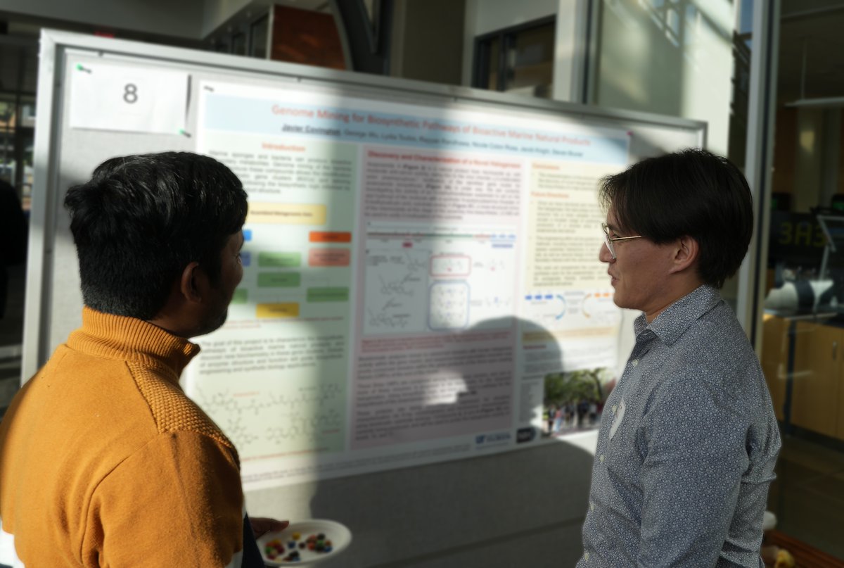 BrunerLab's tweet image. Congratulations to Anu, Javi, and Peter for presenting posters at the 2024 CBI Symposium last month! If you&apos;re wondering why Peter isn&apos;t pictured, it&apos;s because he&apos;s the man behind the camera! Thanks Peter! #research #science #biochemistry #CBI #UF #gators