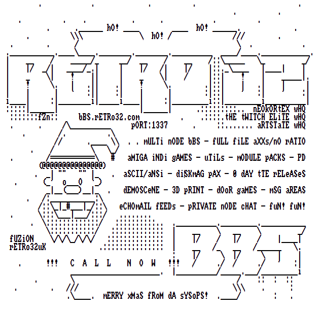 Retro32_BBS's tweet image. Slightly tweaked xMAS .dIZ  #amiga #asciiart #textmode #demoscene