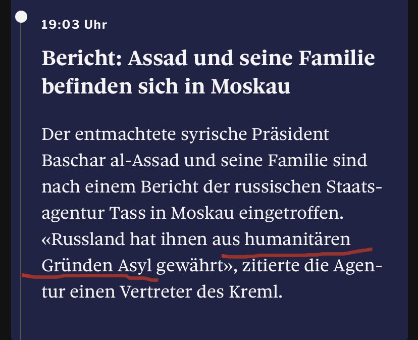 oli_duerr's tweet photo. Putin gewährt Asyl aus "humanitären Gründen" - Das nennt man dann wohl #Realsatire 🤔 https://t.co/TPHhAul80P