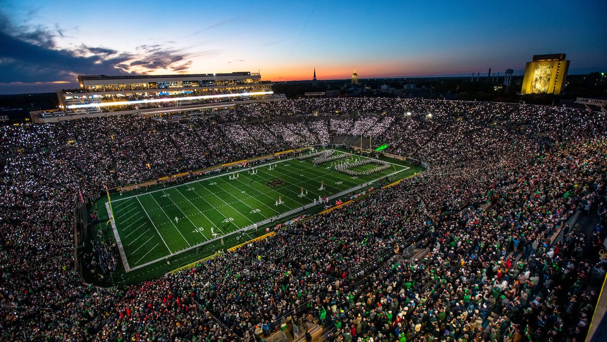 BenScottStevens's tweet photo. The sites of the FIRST EVER College Football Playoff games played on-campus:

• Notre Dame Stadium
• Beaver Stadium
• DKR-Texas Memorial Stadium
• Ohio Stadium

Pantheons of the sport. Very cool. https://t.co/gZg89FuO62