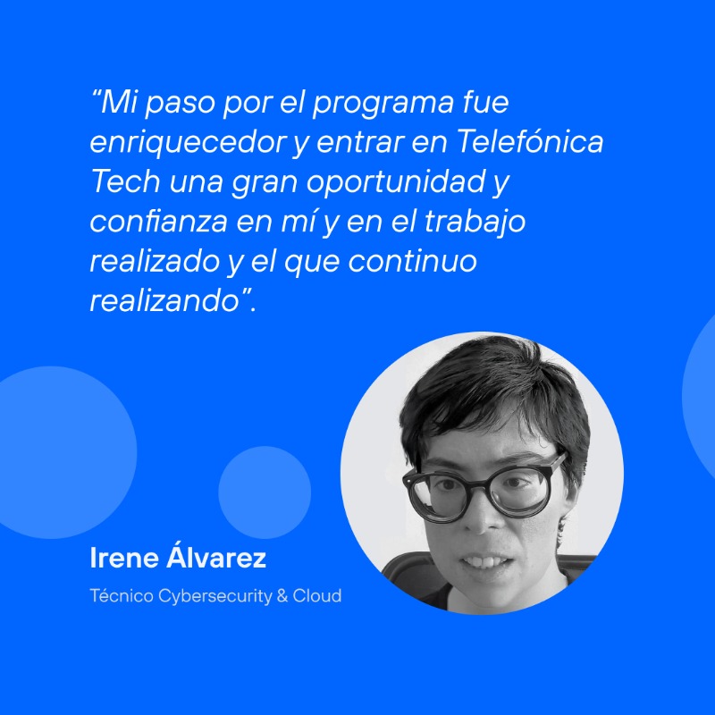 TelefonicaTech's tweet photo. En Telefónica Tech, a través del programa IMPACT #include de @FGoodjob, apoyamos a personas con discapacidad en su camino hacia el sector de la #ciberseguridad. 💻🔒

👉 Descubre sus testimonios.

#ChangeWithTech 💙