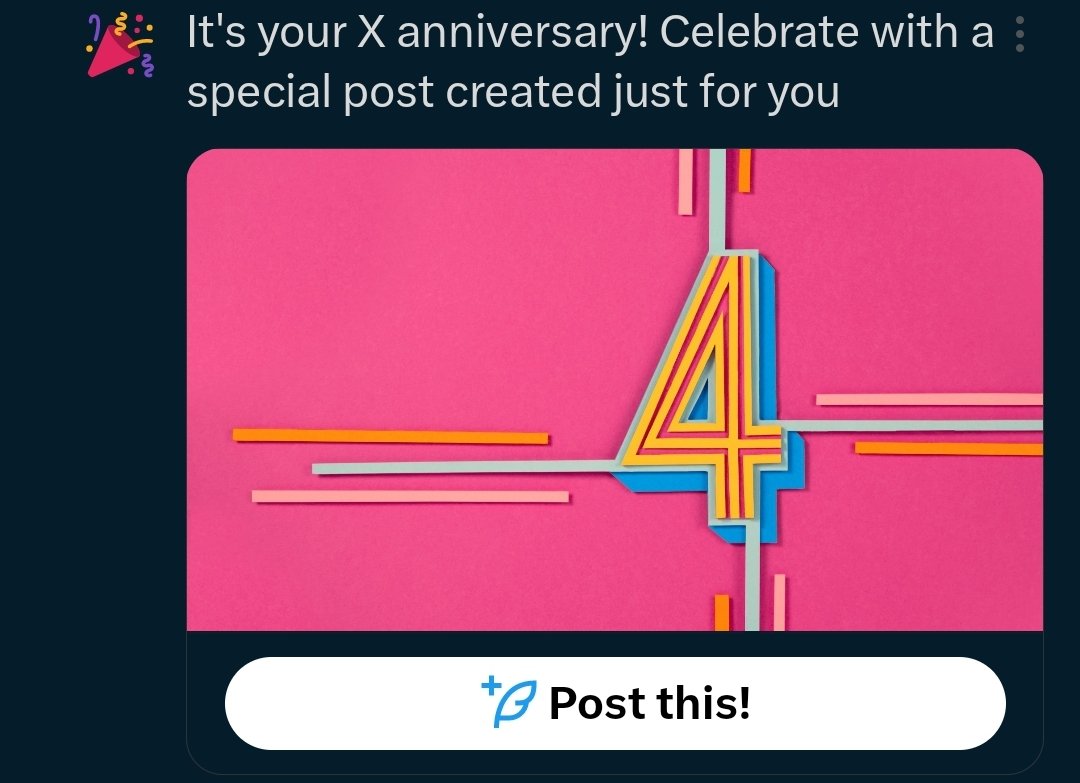 Jackogien's tweet photo. Kinda funny I get these feelings and then get slapped with the notif over been here for four years. https://t.co/2a86hKxrPO