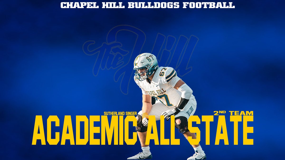 Congratulations to Sutherland Singer on being named <a href="/THSCAcoaches/">THSCA</a> Academic All State 2nd Team. #BigPlaysBigGrades #RecruitCH #WeGotDogs