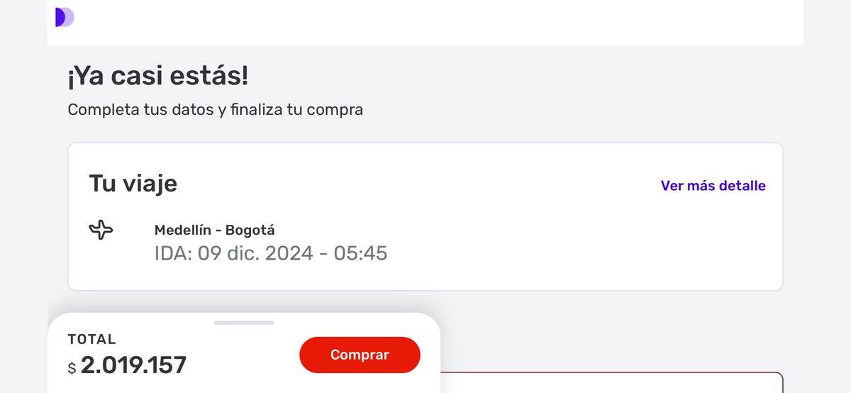 AlejandroGL2014's tweet photo. Vuelo Medellín - Bogotá mañana lunes . Más de dos millones de pesos en “tarifa básica” de UN solo trayecto. 

Esto a nadie le llama la atención? 
@Supertransporte ? https://t.co/vchiIN0mYz
