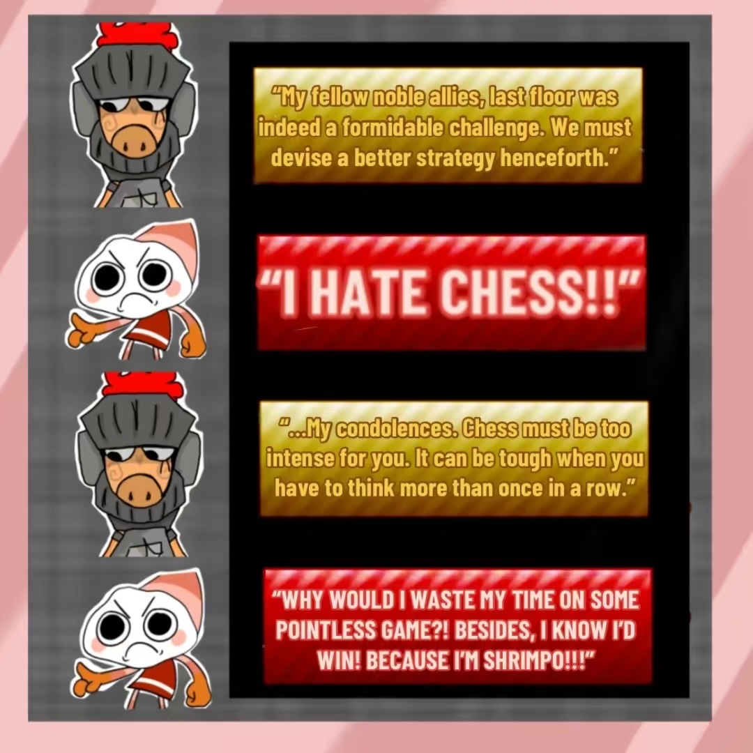 oddishapedalien's tweet photo. Part 1- Dandy’s World OC Interactions (posted this on my TikTok 👍)

#dandysworld #artist #chess #chesscommunity #chesspieceoc #knight #knightchess #art #dandysworldoc #originalcharacter #ocinteractions #ocmeetscanon #dandysworldcommunity #roblox #rodger #shrimpo #flutter #goob https://t.co/wIpxvBHikE
