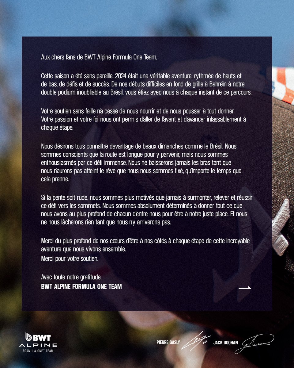 BWT Alpine Formula One Team tweet media