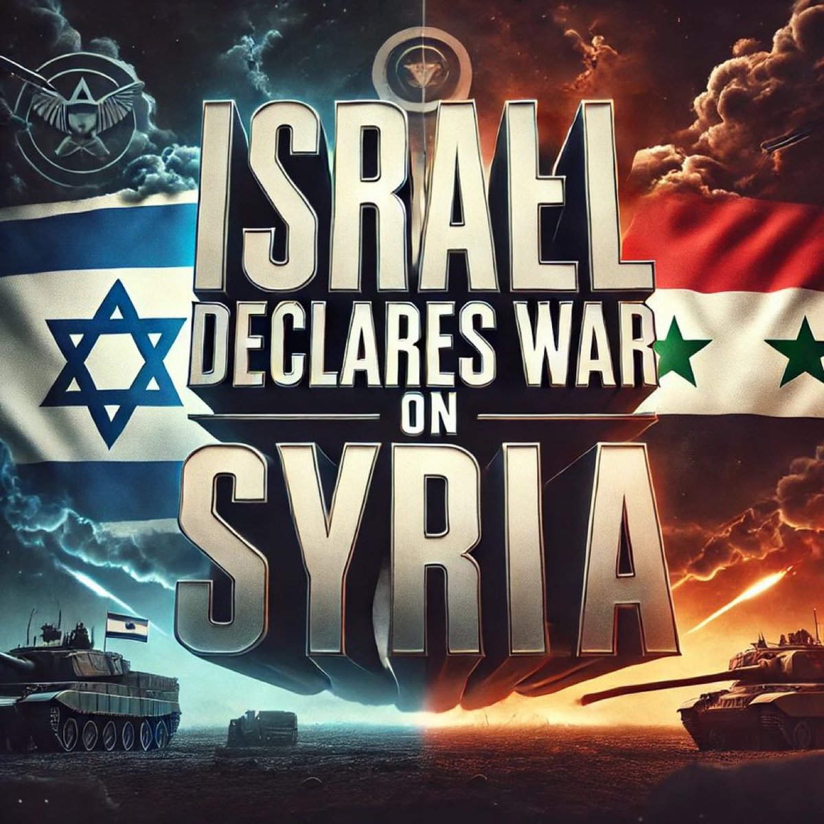 DrLoupis's tweet photo. ISRAEL DECLARES WAR ON SYRIA 

Chief of Staff of the Occupation Army: “Starting tonight, the war will move to Syria”

Greater Israel Project

@RyanRozbiani https://t.co/mrBdiM88ZM