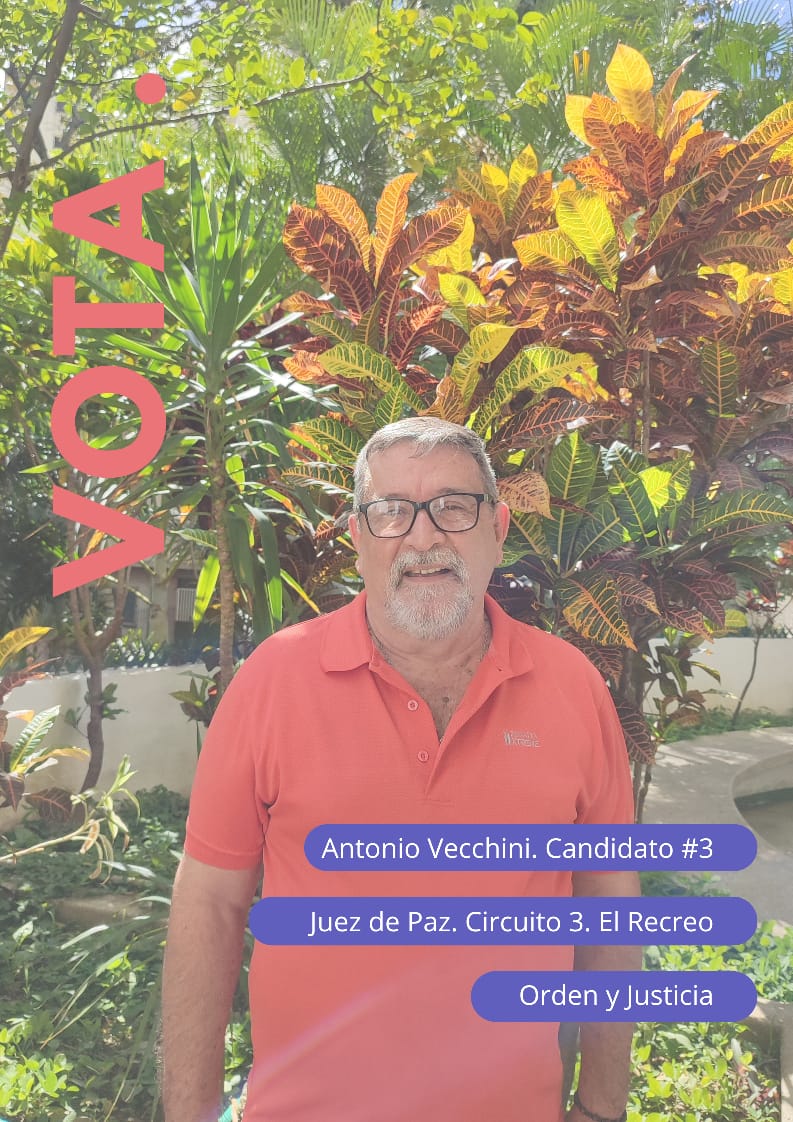 El próximo Domingo 15, serán las elecciones para escoger nuestros Jueces de Paz, nuestro vecino Antonio Vecchini se postulo para dicho cargo.
