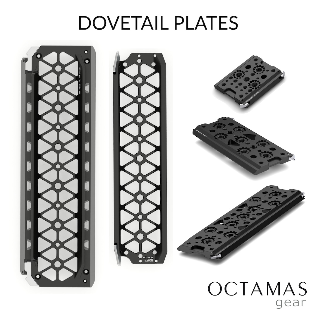 OCTAMASgear's tweet photo. All DOVETAIL PLATES feature
- Safety latches on both ends
- ARRI Dovetail standard
- Industry standard spacings for 1/4”-20, 3/8”-16, M4 threads
- 7075 aerospace grade aluminium / hard-anodized

DOVETAIL PLATE 12″

DOVETAIL PLATE LITE 10.5″

SC DOVETAIL PLATE 220 / 140 / 80 https://t.co/FA4FnfbAck
