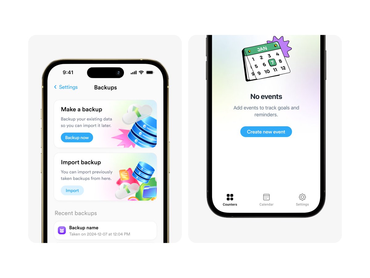 I love the colors and illustrations in my upcoming event tracker app 😍