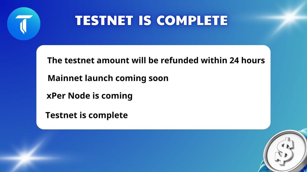 TonperAI's tweet photo. Just In : TonperAI has completed Tesnet TonperBot

 - The testnet amount will be refunded to the user's wallet within 24 hours
- We will mainet soon

Join chanelUpdate news at channel : https://t.co/6DpsrD6qBS https://t.co/jol5NRvhNA