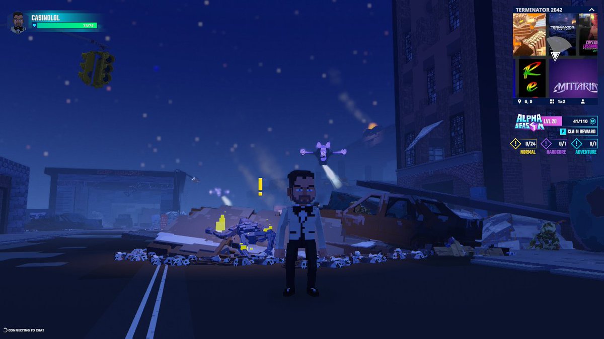 kasino122's tweet photo. Dodging Flying Drones in Terminator 2042 in @TheSandboxGame. The future is now, and it's intense! 🤖🚁 @skydance https://t.co/ZBFBWZSxgt #TheSandbox #AlphaSeason4 #AS4SocialChallenge https://t.co/6Fwfpk0YaV