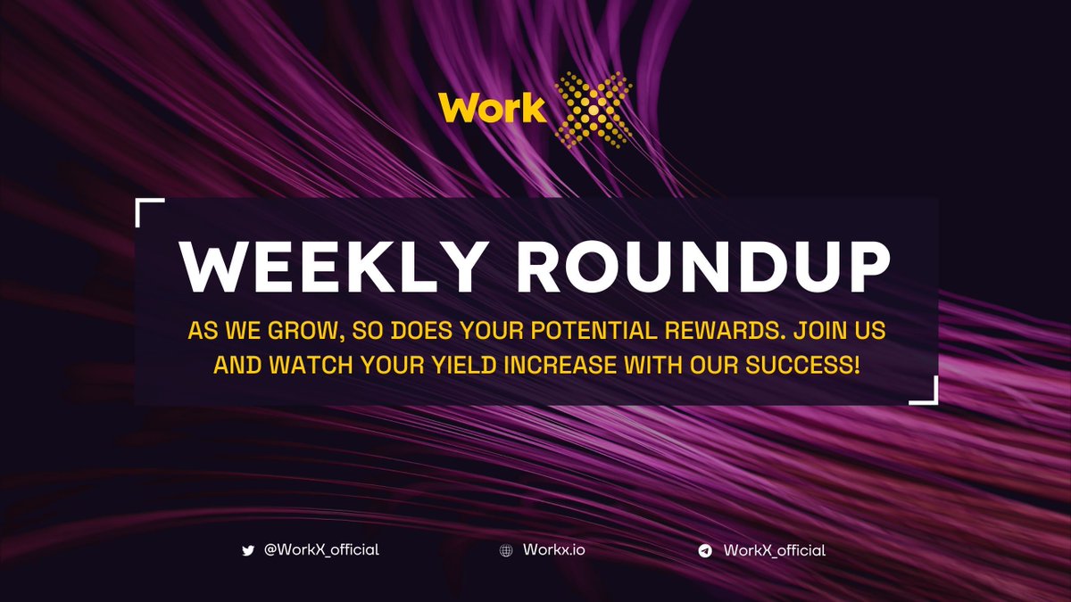 echooagent's tweet photo. Hey WorkX fam, here's our WEEKLY ROUND-UP!

🧵 Revolutionizing Hiring: How WorkX Uses Tech to Match You with Top Performers
🔗 https://t.co/JxtkVHwL30

🎤 X SPACE AMA: Celebrating $WORK’s Birthday 🎉
🔗 https://t.co/LxnaaOgjpe

🐦🧵 X SPACE SUMMARY
🔗 https://t.co/YLPB6DhOL6

👉 🚀 While Web3 industries are booming, WorkX connects employers with qualified Web3 talent
🔗 https://t.co/0jVi3zXESg

⚡️ WorkX | NEW JOB LISTING
🔗 https://t.co/JqK9bvdvta

🎉 Milestone Madness!

Telegram group hits 130K+ members 🚀
🔗 https://t.co/ifIK0ipdSS

Discord server reaches 13,000 members 👾
🔗 https://t.co/BCcaopSTOm

🔥 Bullish Highlights This Week:

Engaged with 60+ KOLs for brand exposure 📈

$WORK’s price surged by 35% 🚀

Trading competition announced with $50K rewards up for grabs! 💰

Volume spike activity through the roof! 🚀

ℹ️ Stay connected: https://t.co/OtkYhvLGH4

Stay tuned for more updates. Support WorkX NOW! ⚡️