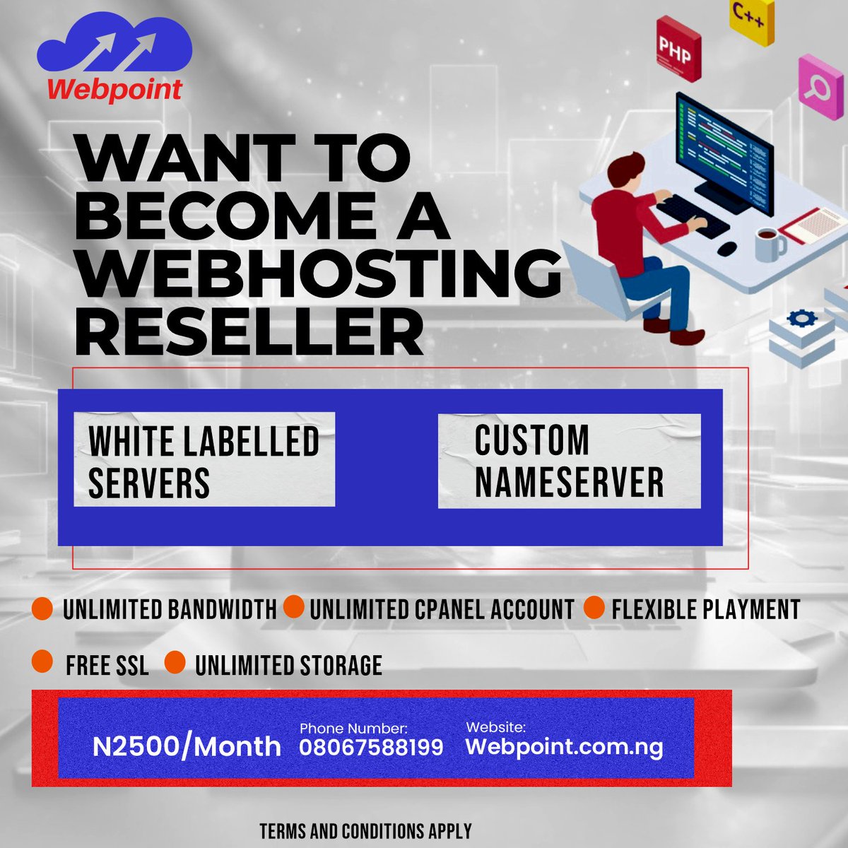 Web365ng's tweet photo. Webpoint Hosting is proud to be the cheapest reseller hosting company in Nigeria, offering affordable, reliable, and feature-packed reseller hosting plans that will help you grow without breaking the bank. 

https://t.co/FNM22OmSyV https://t.co/oat6e5mKxL