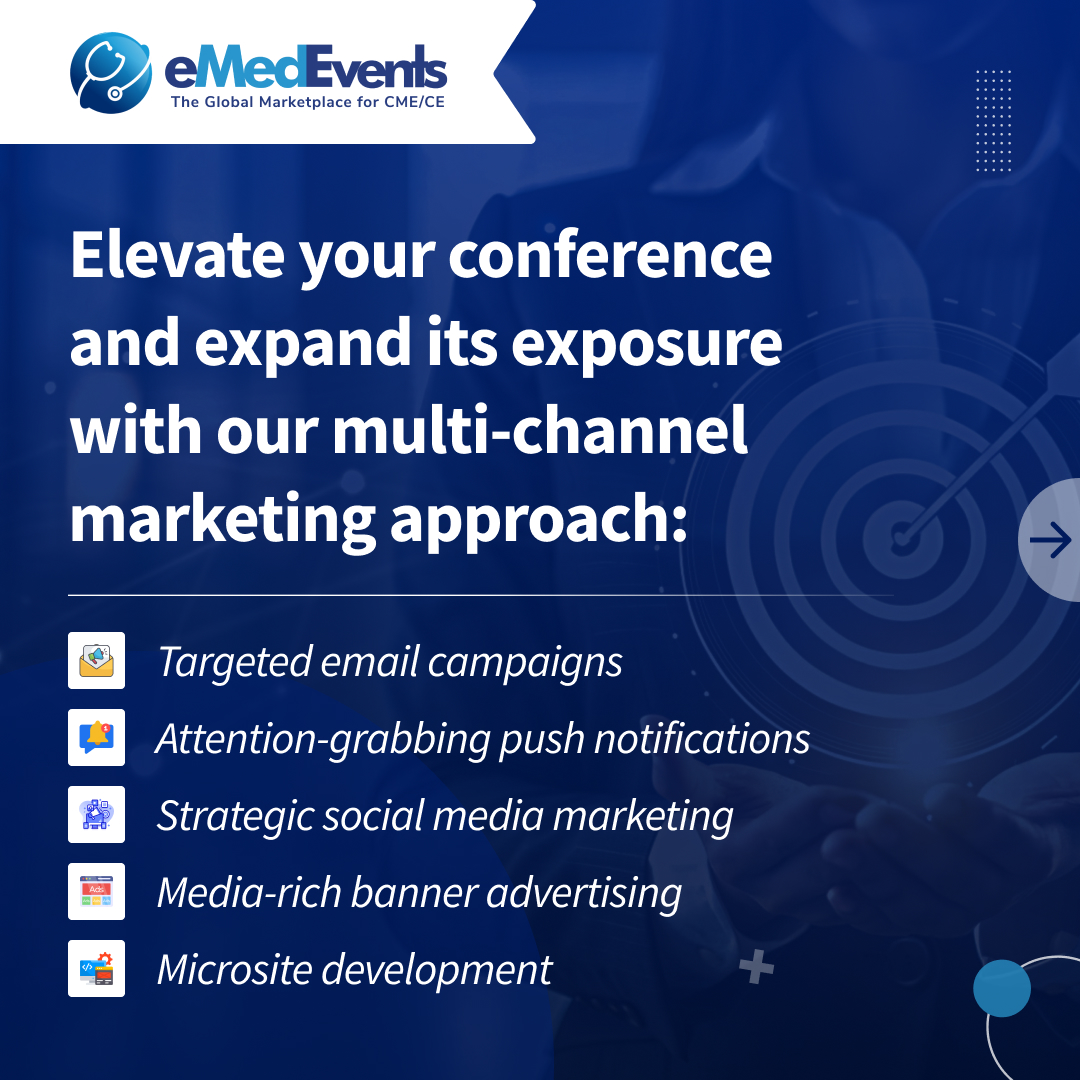 eMedEvents's tweet photo. 🚀 Igniting Success of CME/CE Medical Event Organizers with Our Marketplace Partnership!
🔗 Explore Our Marketing Services for Organizers today: https://t.co/FgZowgcNE9
#EventOrganizers #CourseProviders #HealthcareInnovation #MarketingServices #eMedEvents https://t.co/1D4NIUU3Vn
