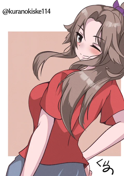 非番の日はTシャツでポニテの神通さん(ちょいオーバーです)#艦これ版深夜の真剣お絵描き60分一本勝負 #艦これ版真剣お絵描き60分一本勝負_20241208 