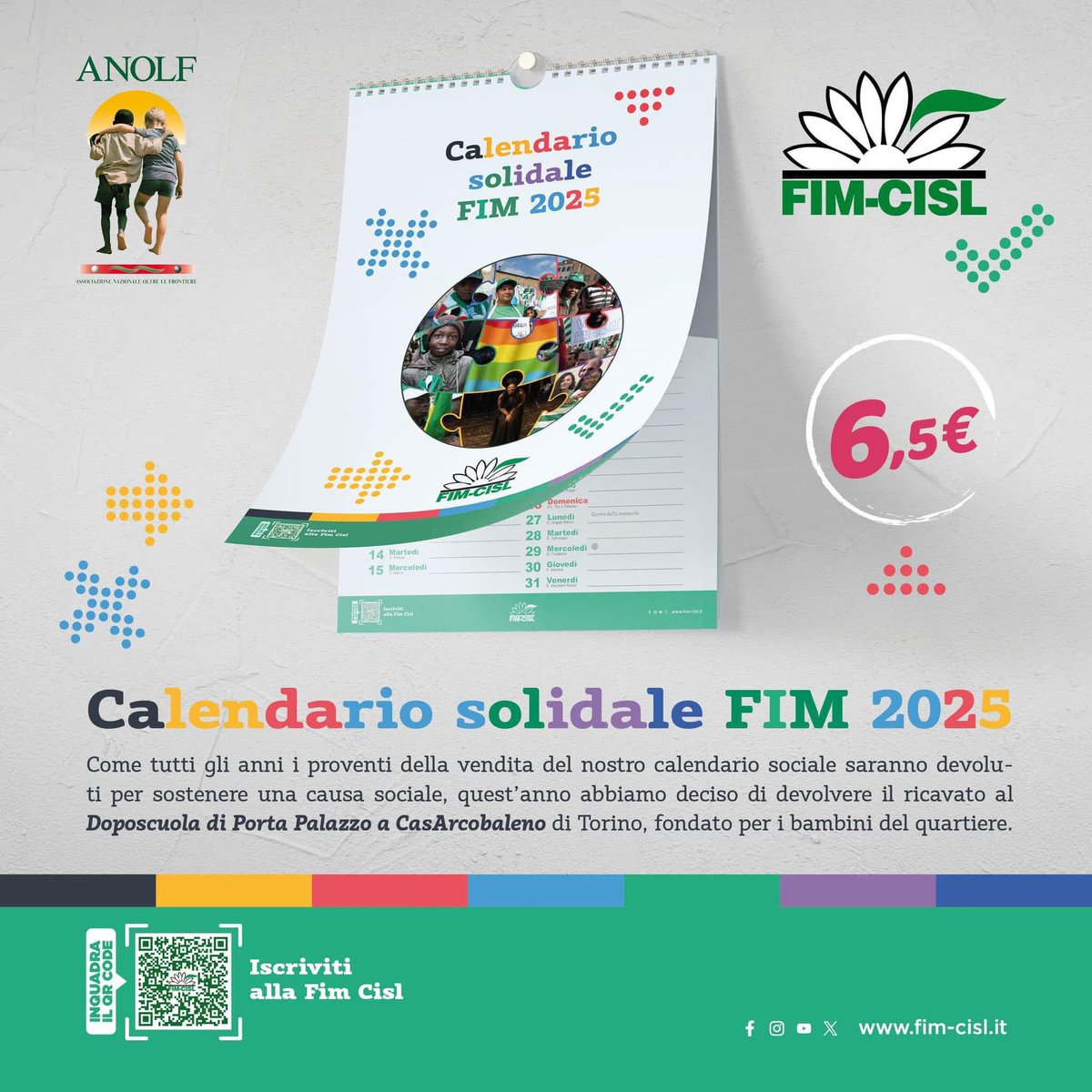 ferdi_uliano's tweet photo. Il calendario solidale 2025 della FIM è dedicato alle seconde generazioni, ragazze e ragazzi nati in Italia da genitori immigrati, che non avendo la cittadinanza, affrontano quotidianamente una serie di difficoltà legate alla loro identità. ☮️Disponibile nelle sedi Fim https://t.co/mrTL75PoHo