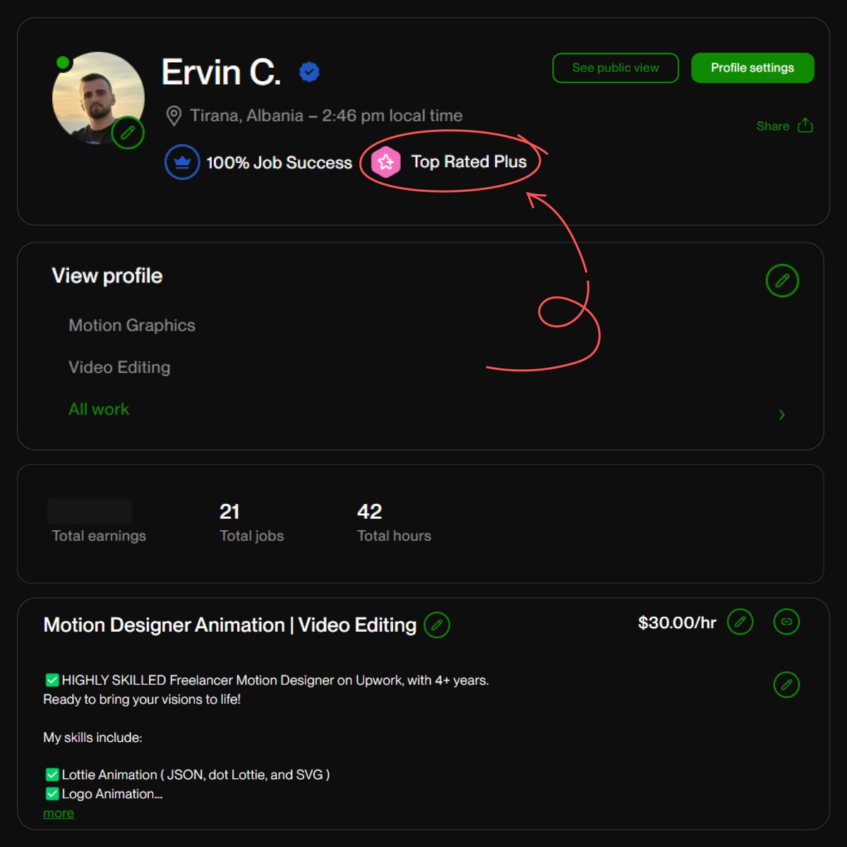 CacciVini's tweet photo. I'm super excited to share that I've hit a new milestone on @Upwork  – Top Rated Plus with a 100% Job Success score! 🙌

This means so much to me and reflects the hard work, trust, and amazing collaborations I've had with my clients.🚀

#Upwork #TopRatedPlus #FreelancerLife https://t.co/zquNBVxUXR