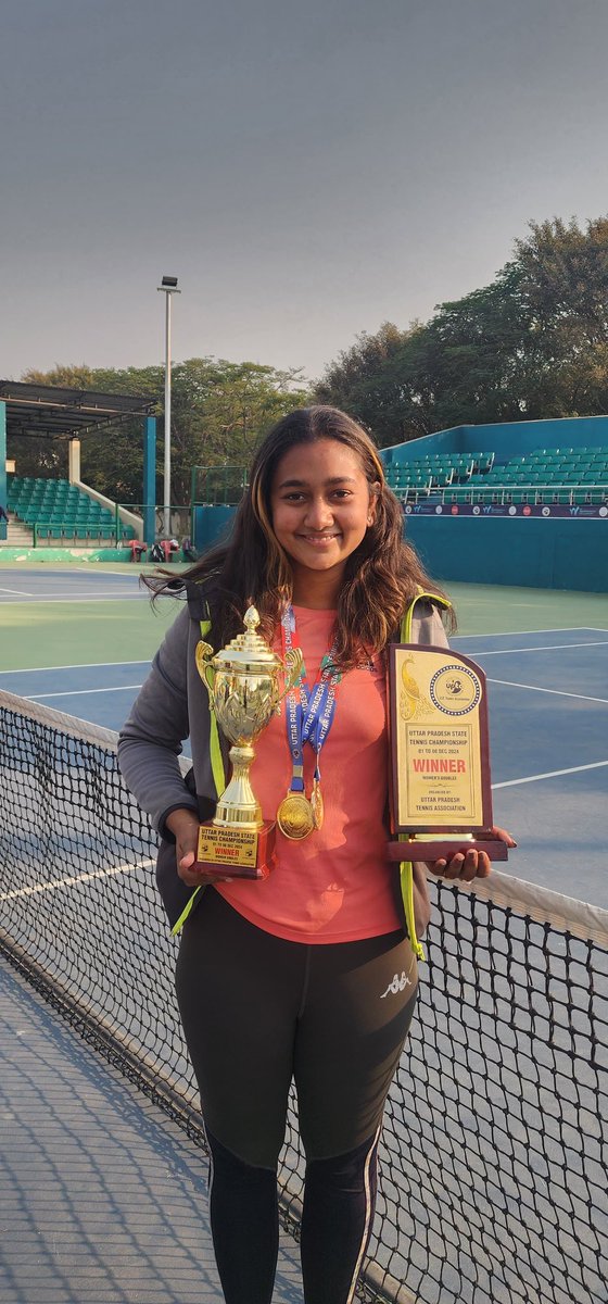 ims_lu's tweet photo. Congratulations to our student Sasa Katiyar of BBA IMS, New Campus Winner in U.P State Championship womens singles and doubles held at vijyant khand mini stadium from1st to 8th dec 2024 ⁦@profalokkumar⁩ ⁦@dswlkouniv⁩ ⁦⁦@anandibenpatel⁩ ⁦@ippr_lkouniv⁩ https://t.co/QPC2gW6umB