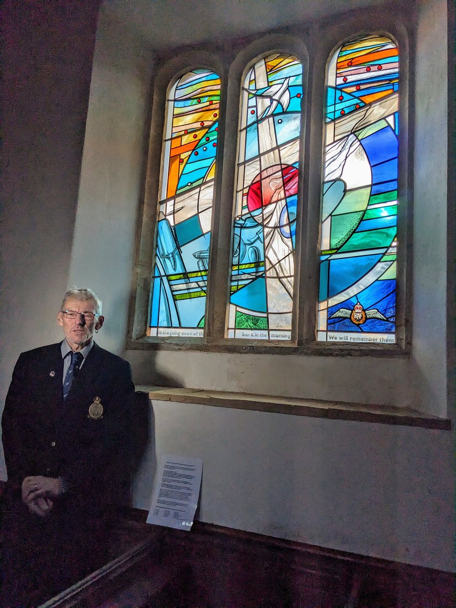 friendsof152sqn's tweet image. The blessing of the new RAF Warmwell Memorial window at Holy Trinity church at Warmwell, "Lest We Forget"