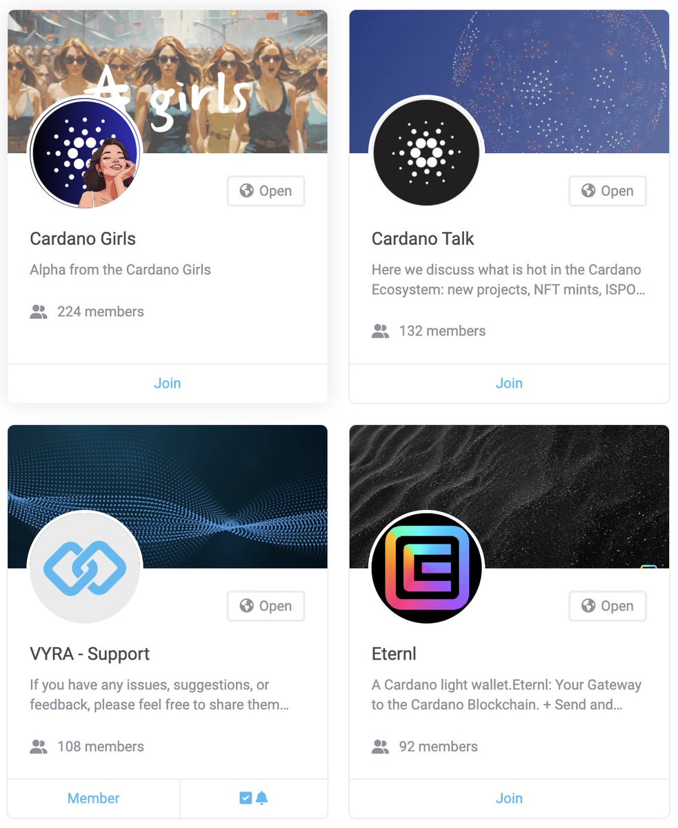 vyraio's tweet photo. Create your own room for your project, topic, or friends! The room can be public, invite-only, or completely hidden. Your followers can easily register using a #Cardano wallet, allowing them to remain completely anonymous if desired. #cardanocommunity https://t.co/RQhAHAZy5a