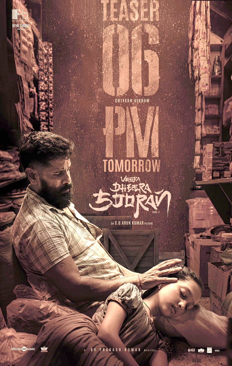 ChiyanSaamy's tweet photo. #VeeraDheeraSooran Color Poster ✨🔥

 Teaser Tomorrow 6.00Pm Kali Sambavam 💥✌

#ChiyaanVikram @chiyaan @shibuthameens https://t.co/8rdc9elmwB