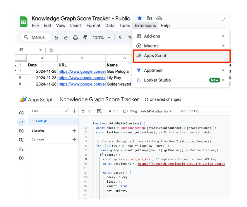 Glenn Gabe (@glenngabe) on Twitter photo Pretty cool sheet created by <a href="/pelogia/">Gus Pelogia</a>. Takes just a few minutes to set up (if you're comfortable working with Google Cloud APIs) -> How to create your own Knowledge Panel / Entity Tracker on Google Sheets guspelogia.com/knowledge-pane… Pretty cool sheet created by <a href="/pelogia/">Gus Pelogia</a>. Takes just a few minutes to set up (if you're comfortable working with Google Cloud APIs) -> How to create your own Knowledge Panel / Entity Tracker on Google Sheets guspelogia.com/knowledge-pane…