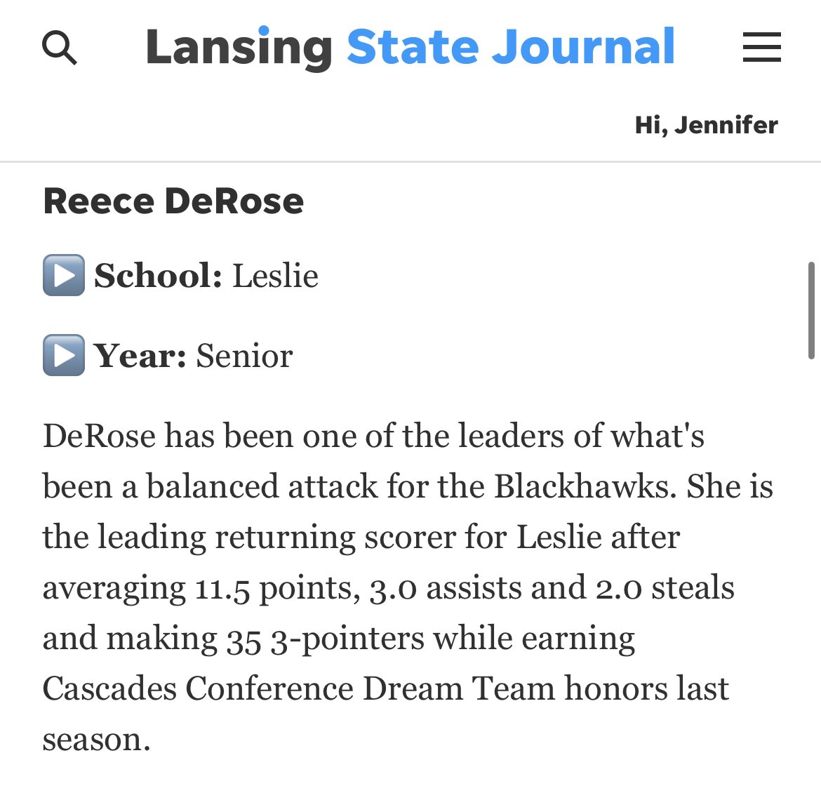 Coach DeRose (@coach_derose) on Twitter photo Keep an eye on our <a href="/reece_derose/">Reece DeRose</a>! She’s going to have a great senior season! <a href="/MichHSBball/">Mich HS Bball</a> <a href="/PGHMichigan/">Prep Girls Hoops Michigan</a> <a href="/AthleticsLeslie/">LeslieAthletics</a> Keep an eye on our <a href="/reece_derose/">Reece DeRose</a>! She’s going to have a great senior season! <a href="/MichHSBball/">Mich HS Bball</a> <a href="/PGHMichigan/">Prep Girls Hoops Michigan</a> <a href="/AthleticsLeslie/">LeslieAthletics</a>
