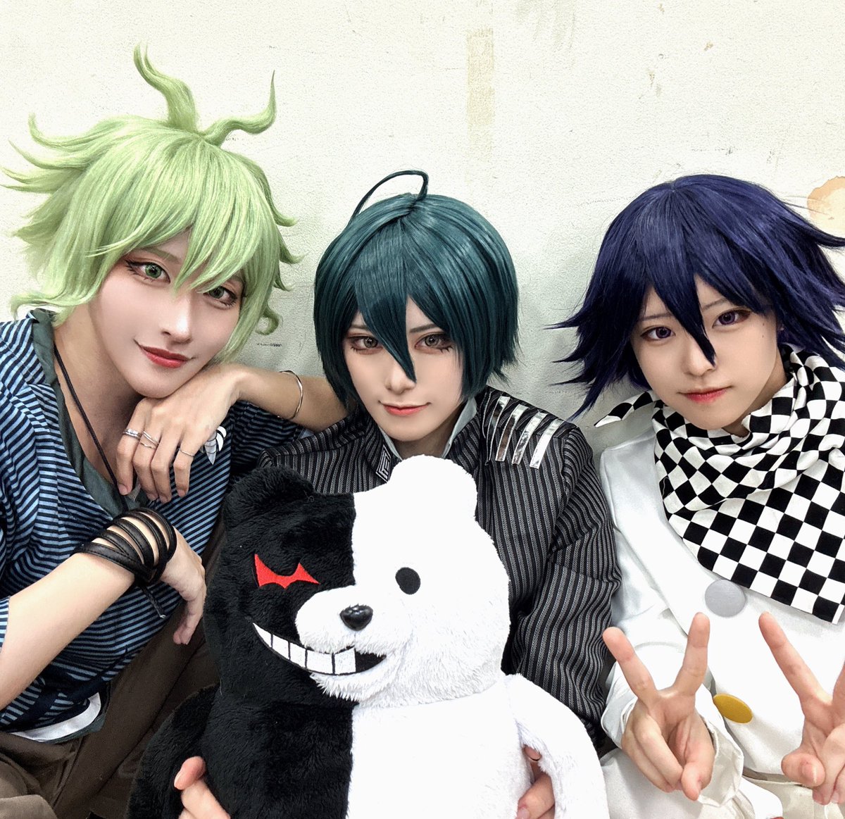 justtimeruner's tweet photo. コスプレ⚠️
死ぬほど大好きニューダンガンロンパv3♡

王馬　@uta__chan4 
最原　@machan_02cos

#アコスタ池袋 https://t.co/zLUYXR66BO