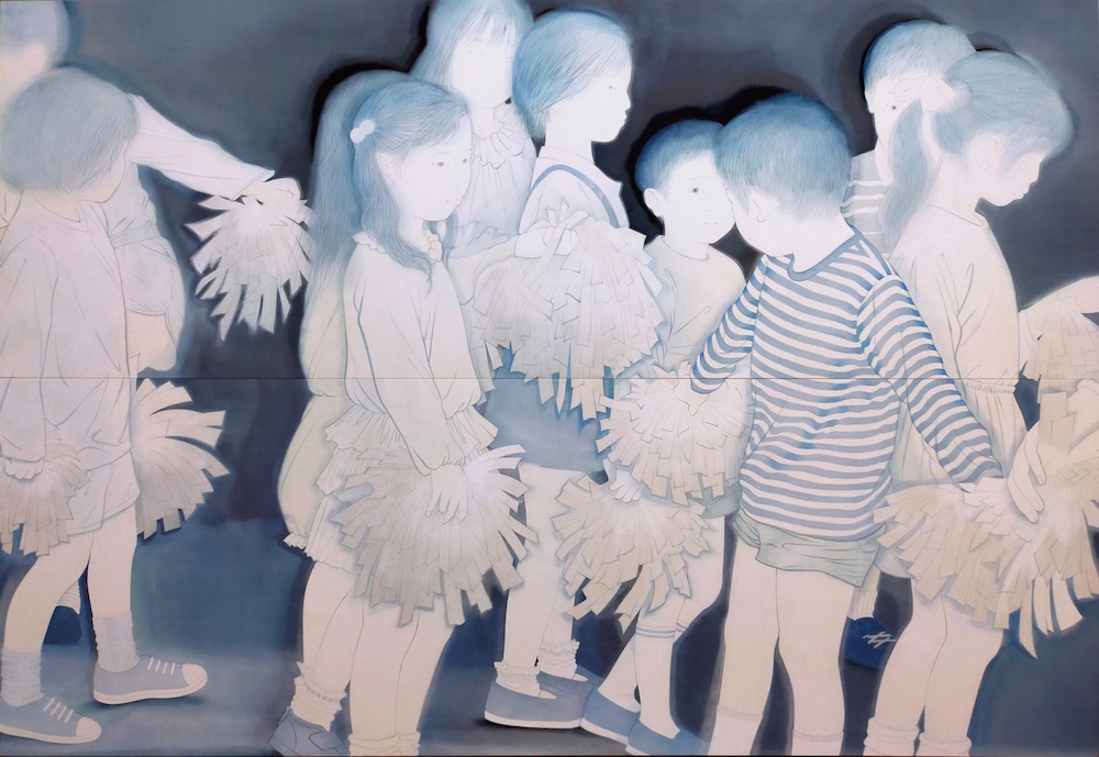 _yuiyamasaki's tweet photo. “目交ぜ” eye contact
絹本彩色 color on silk
112×162cm (P100)
2024 https://t.co/MpJ6zuNTA1
