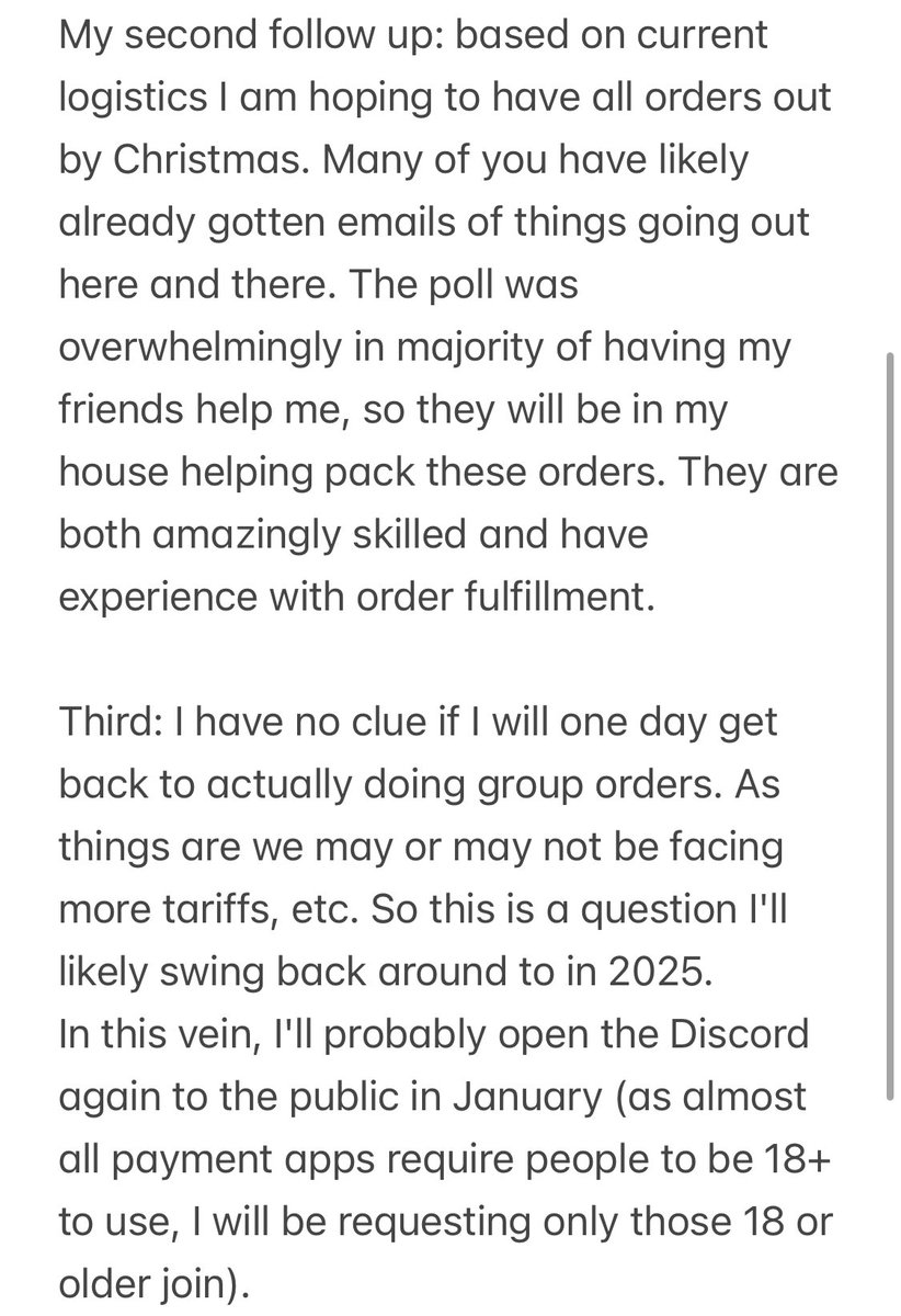 DunkyGrandpa's tweet photo. Updates! Also, order fulfillment is currently at 40%, with another packing session happening tonight ❤️ https://t.co/HbMokHWKIb