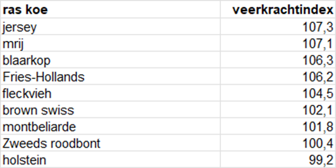 Veerkracht dubbeldoelkoeien 6 tot 7% hoger 
Fries-Hollandse en Fries Roodbonte koeien zijn veerkrachtiger: ze scoren 106,2. Veerkracht geeft aan hoe de koeien om kunnen gaan met wisselende omstandigheden. roodbontfriesvee.nl