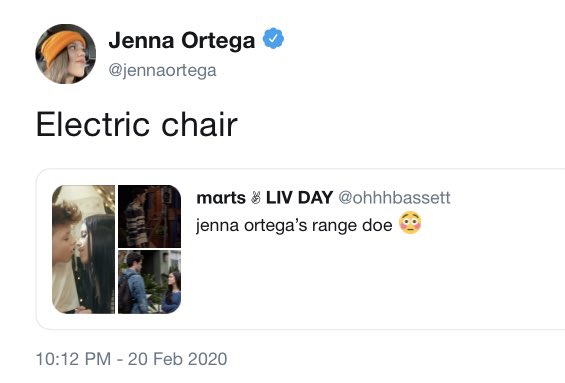 jennaslipfreckl's tweet photo. a thread of random jenna ortega tweets cause why not https://t.co/RCjW37JntP