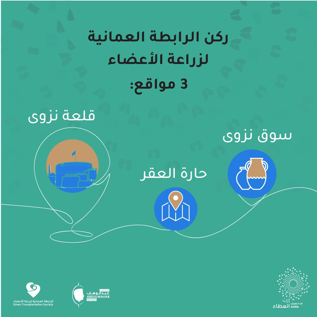 #إرث_العطاء
19 - 20 ديسمبر 2024
وَمَنْ أَحْيَاهَا فَكَأَنَّمَآ أَحْيَا ٱلنَّاسَ جَمِيعًا
#الرابطة_العمانية_للتبرع_بالأعضاء