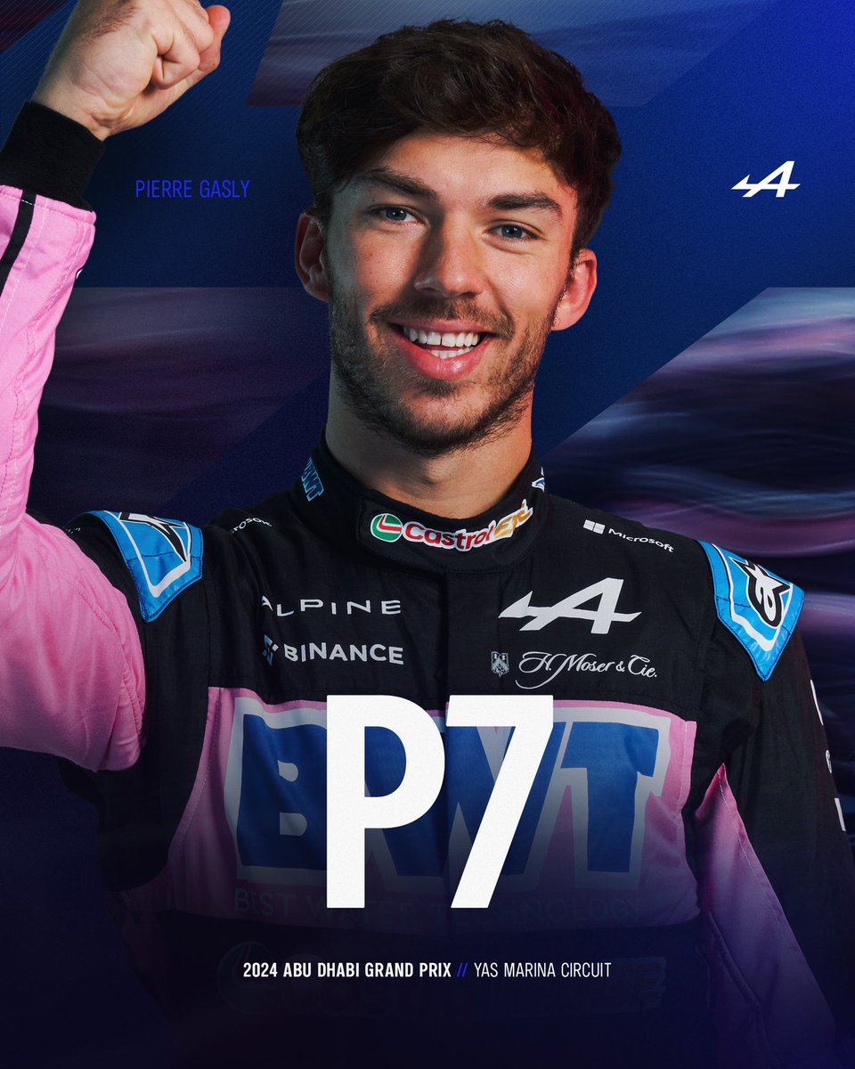 AlpineF1Team's tweet photo. WHAT A DRIVE. P7IERRE GASSSLLLYYYYYYYYYYYYYY

Another six points to secure sixth in the Constructors’ standings 💪 https://t.co/YMG0aa3Xrj