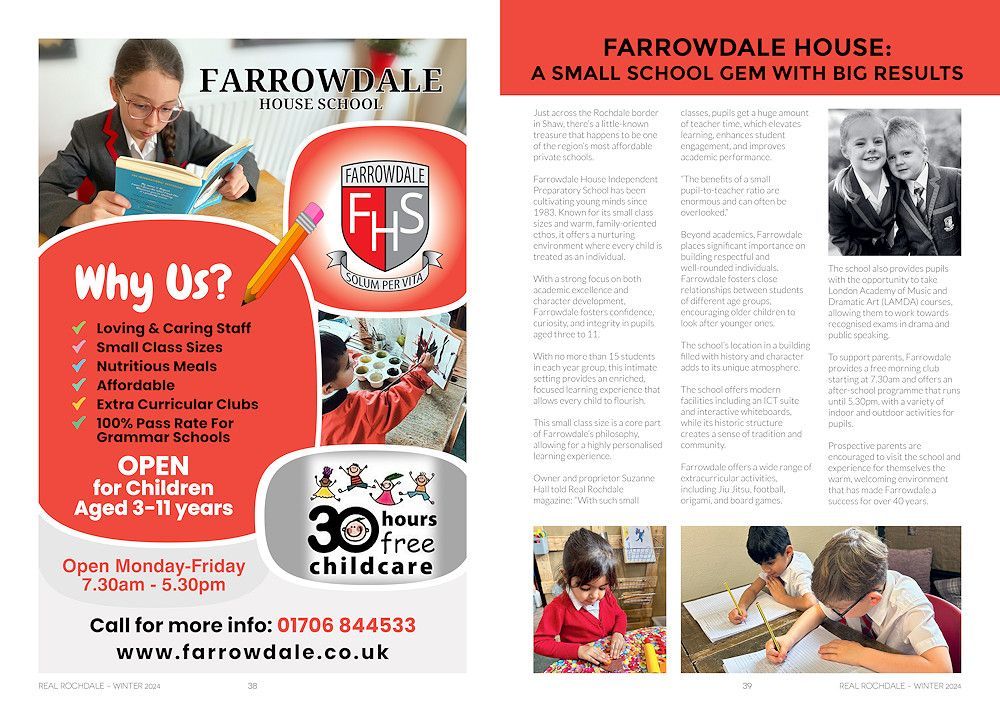 Just across the Rochdale border in Shaw, there’s a little-known treasure that happens to be one of the most affordable private schools in the region. 
Read more about this fantastic hidden gem here: 
farrowdale.co.uk