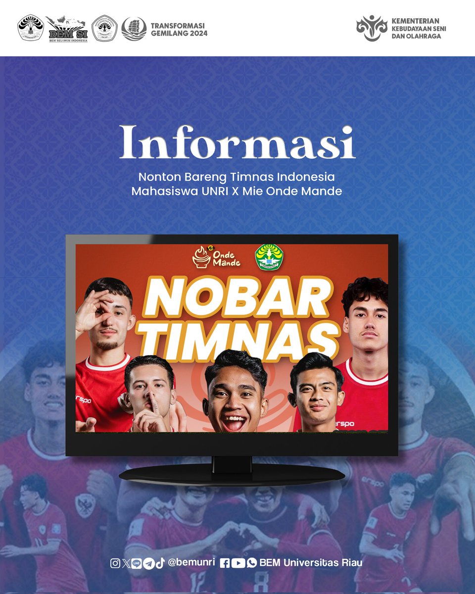 bemunri's tweet photo. [BEM UNRI KTG - INFORMASI : NONTON BARENG TIMNAS INDONESIA]

Halo, Sobat Biru Langit! 👋🏼

Cek selengkapnya di link https://t.co/1KeeYpTNUx https://t.co/QdP5snS8ZX