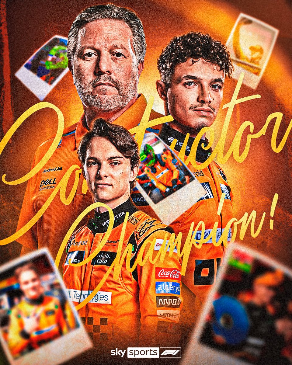 SkySportsF1's tweet photo. McLaren SECURE the Constructors' Championship title for the first time since 1998 🟠🏆🎊 https://t.co/jwohRYZyv8