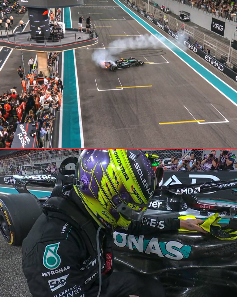 Lewis dropping some doughnuts before saying goodbye to Mercedes 🥺