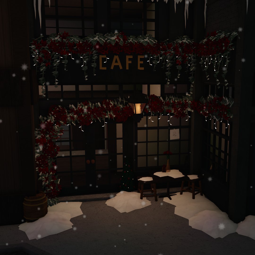 NoonLou1's tweet photo. 🎄A winter cafe exterior. What do you think guys, should I add anything?
Also should I do a video how I do the inside of this cafe??? #bloxburgbuilds https://t.co/ChYR2mN1WQ